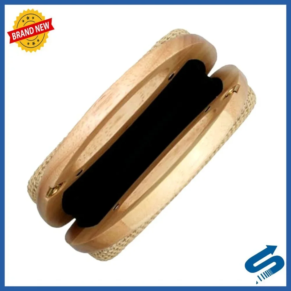 Straw Clutch Handbag Woven Evening Bag Crossbody Top Handle Wedding Party